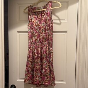 Entry Pink Floral Sleeveless V-Neck Dress
